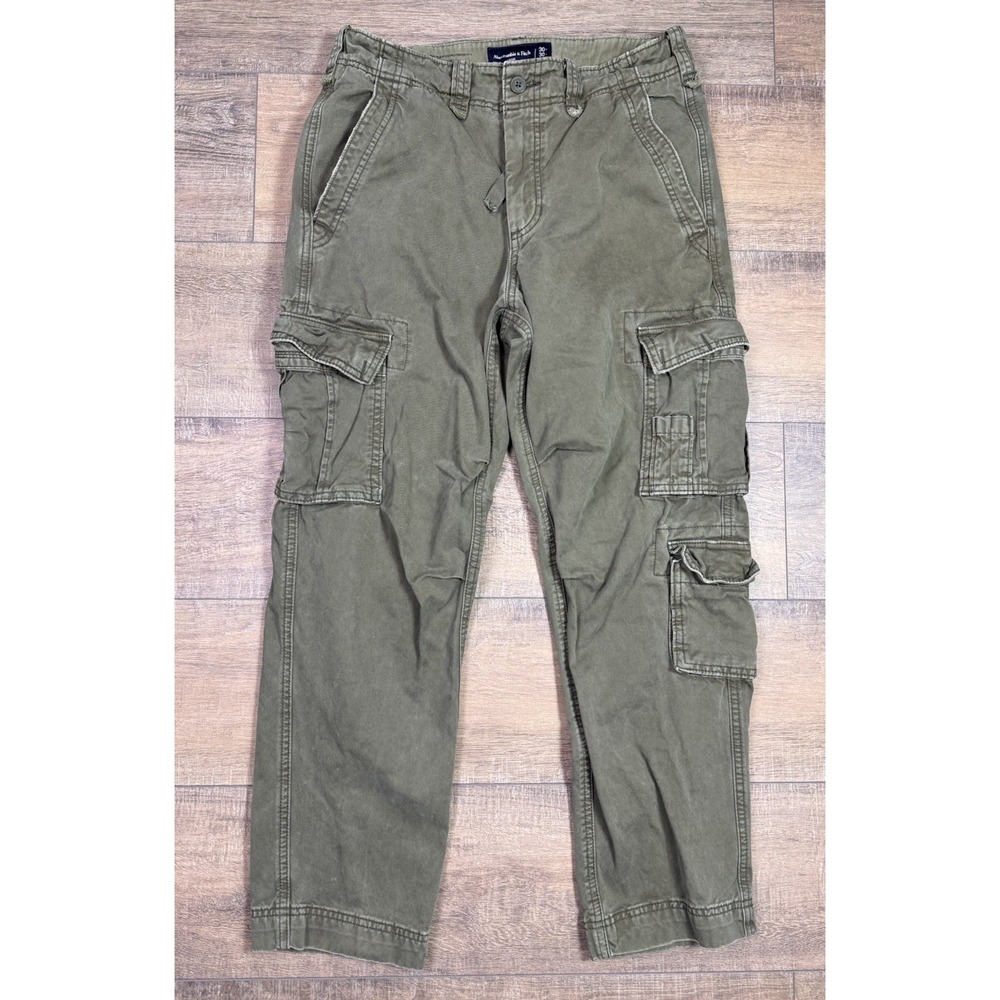 Abercrombie & Fitch "Loose" Cargo Pants Mens 29x27 Olive Green Military Utility